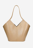 Wojas Beige V-shaped Leather Tote Bag | 8022554
