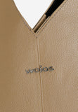 Wojas Beige V-shaped Leather Tote Bag | 8022554