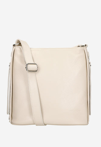 Wojas Light Beige Leather Crossbody Bag | 80067-54