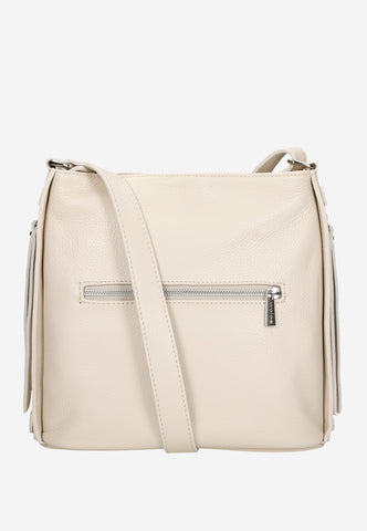 Wojas Light Beige Leather Crossbody Bag