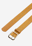 Wojas Women's Light Brown Leather Belt with Square Golden Buckle | 93073-53