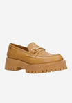 Wojas Light Brown Leather Loafers with Golden Detail | 46198-53