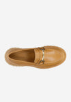 Wojas Light Brown Leather Loafers with Golden Detail | 46198-53