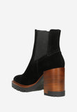 Wojas Black Leather Chelsea Boots with Brown Heels | 5515761