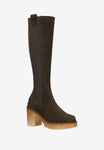 Wojas Brown Leather Knee High Chelsea Boots with Light Sole | 7103882
