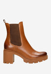 Wojas Brown Leather Heeled Ankle Boots | 5510952