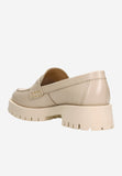 Wojas Beige Leather Loafers with Silver Detail | 46124-54