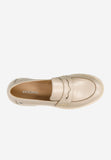 Wojas Beige Leather Loafers with Silver Detail | 46124-54