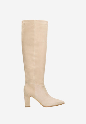Wojas Beige Goat Leather Knee High Boots | 7103064