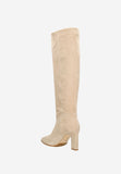 Wojas Beige Goat Leather Knee High Boots | 7103064