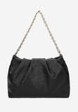 Wojas Black Leather Crossbody Bag with Golden Chain | 80303-51