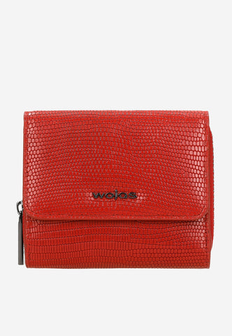 Wojas Red Embossed Leather Zip Around Wallet | 91021-55