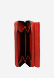 Wojas Red Embossed Leather Zip Around Wallet | 91021-55