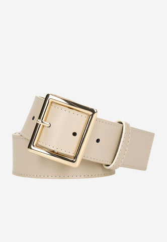 Wojas Women's 4 cm Beige Leather Belt | 93071-54