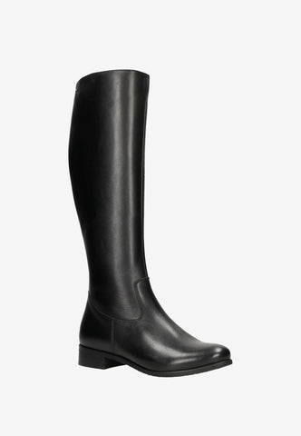 Wojas Black Insulated Leather Knee High Boots | 7101559
