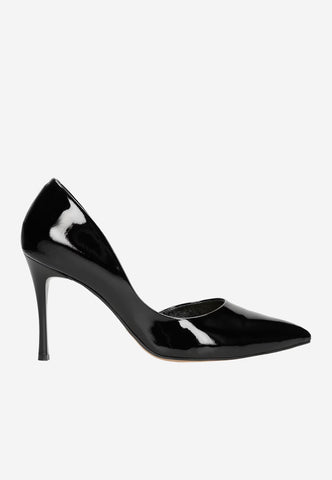 Wojas Black Elegant Leather High Heels | 35096-31