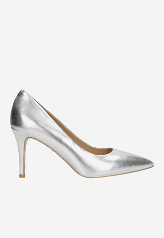 Wojas Silver Leather High Heels | 35093-59