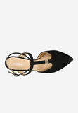 Wojas Black Leather High Heels with Single Strap | 35104-61