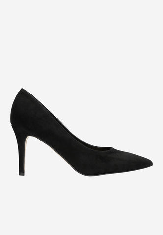 Wojas Black Velour Leather High Heels | 35093-61
