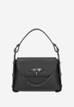 Wojas Black Leather Crossbody Bag with Silver Bee Accent | 80318-51