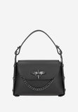 Wojas Black Leather Crossbody Bag with Silver Bee Accent | 80318-51