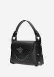 Wojas Black Leather Crossbody Bag with Silver Bee Accent | 80318-51