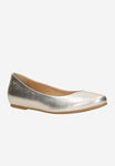 Wojas Golden Leather Ballet Flats with Logo | 44005-58