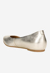 Wojas Golden Leather Ballet Flats with Logo | 44005-58