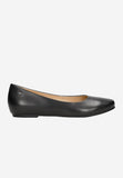 Wojas Black Leather Ballet Flats with Logo | 44005-51