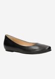 Wojas Black Leather Ballet Flats with Logo | 44005-51