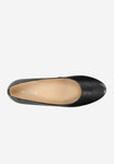 Wojas Black Leather Ballet Flats with Logo | 44005-51