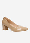 Wojas Beige Leather Heels | 9296-34