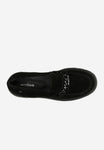Wojas Black Leather Loafers on a Raised Sole with Decorative Chain | 46112-61