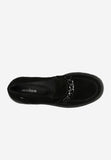 Wojas Black Leather Loafers on a Raised Sole with Decorative Chain | 46112-61