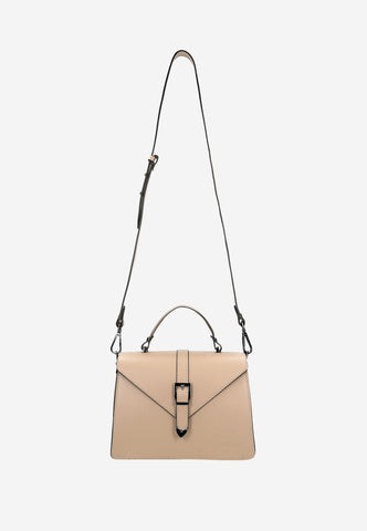 Wojas Light Beige Leather Crossbody Bag