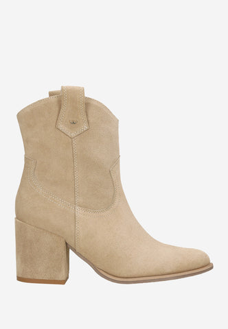 Wojas Beige Leather Chelsea Boots with Logo | 55201-64