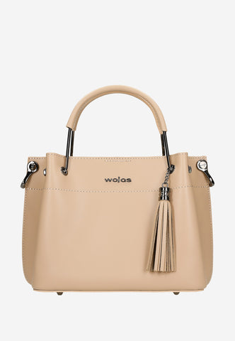 Wojas Beige Leather Tote Bag | 80335-54