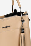 Wojas Beige Leather Tote Bag | 80335-54