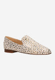 Wojas Beige Leather Flats with Dots Pattern | 45006-63