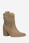 Wojas Dark Beige Leather Chelsea Boots with Chain | 55200-64