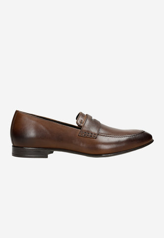 Wojas Brown Leather Loafers | 10152-53