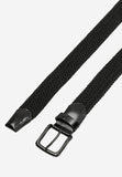 Wojas Black Braided Belt with Leather Elements | 93009-71