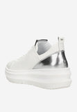 Wojas White and Silver Leather Sneakers | 46228-59