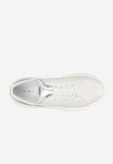 Wojas White and Silver Leather Sneakers | 46228-59