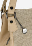 Wojas Beige Embossed Leather Tote Bag | 9859-74