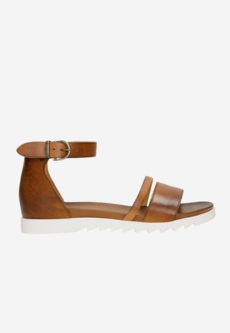 Wojas Brown Leather Sandals with White Sole | 76154-52