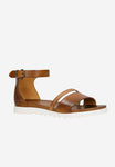 Wojas Brown Leather Sandals with White Sole | 76154-52