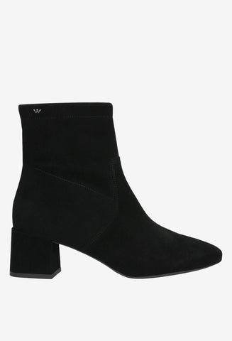 Wojas Black Leather Ankle Boots with Silver Logo | 5509461