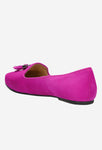 Wojas Fuchsia Leather Flats with Fringes | 4500165