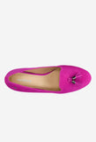 Wojas Fuchsia Leather Flats with Fringes | 4500165